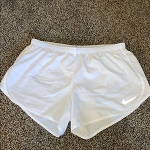 White Nike Running Shorts